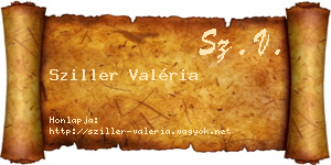 Sziller Valéria névjegykártya